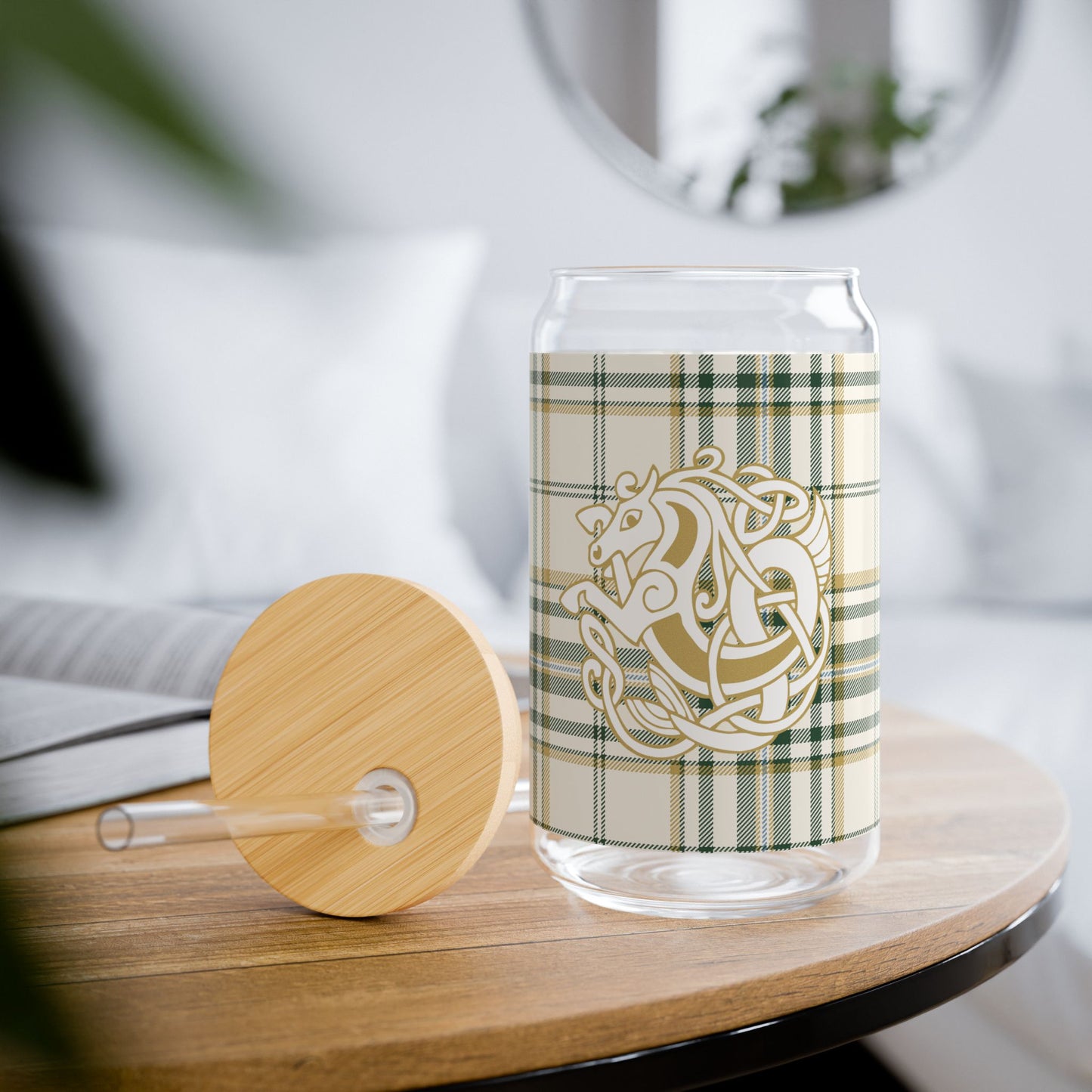 Kelpie Tartan Sipper Glass with Straw