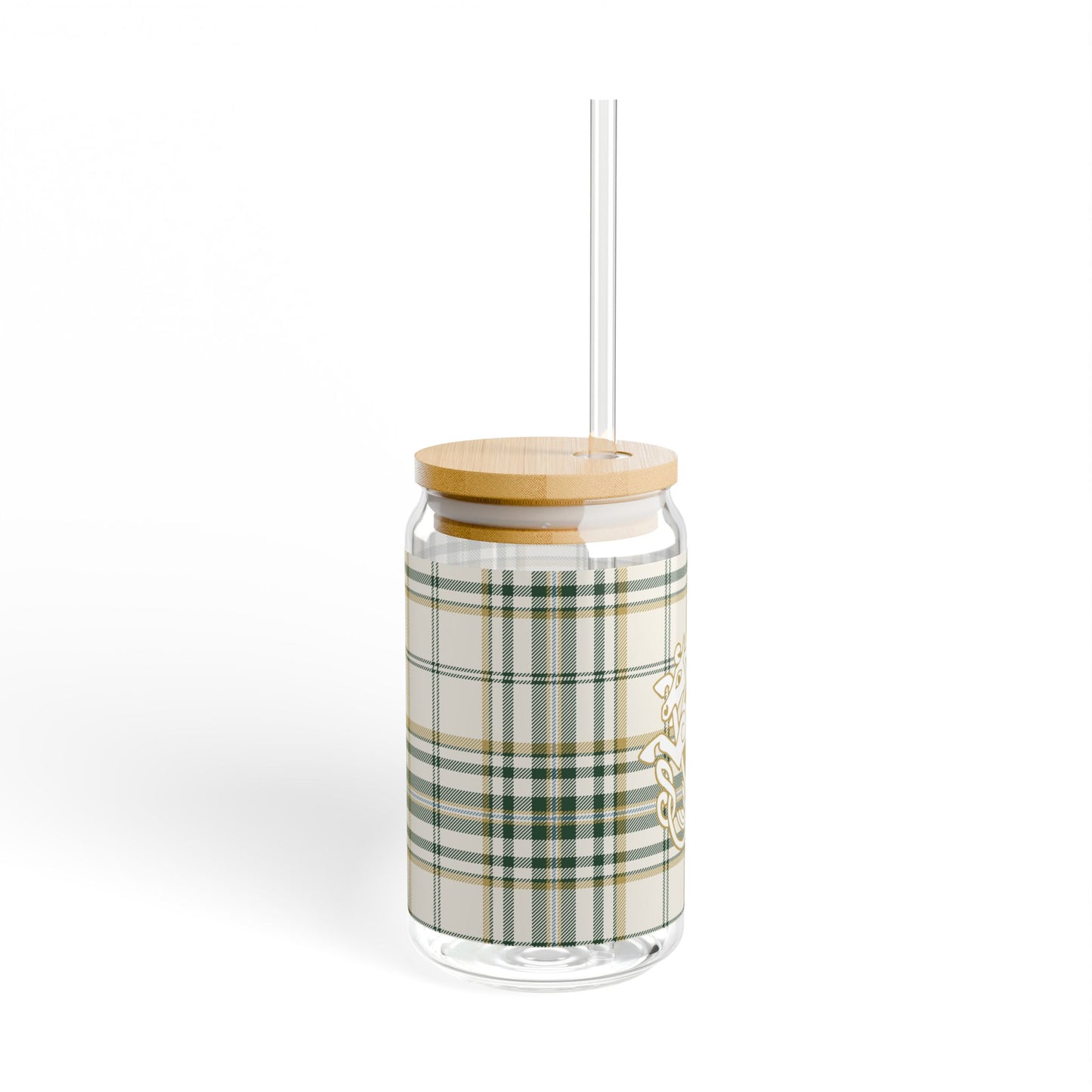 Kelpie Tartan Sipper Glass with Straw