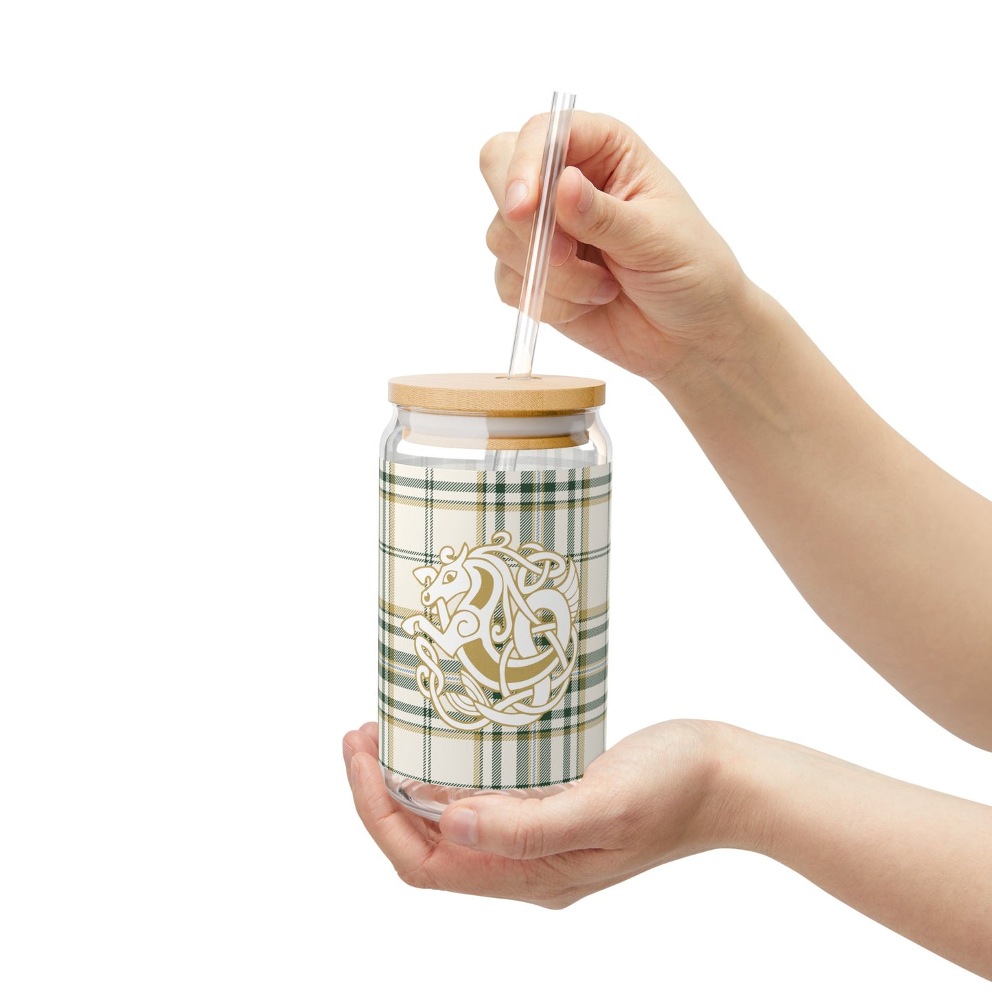 Kelpie Tartan Sipper Glass with Straw