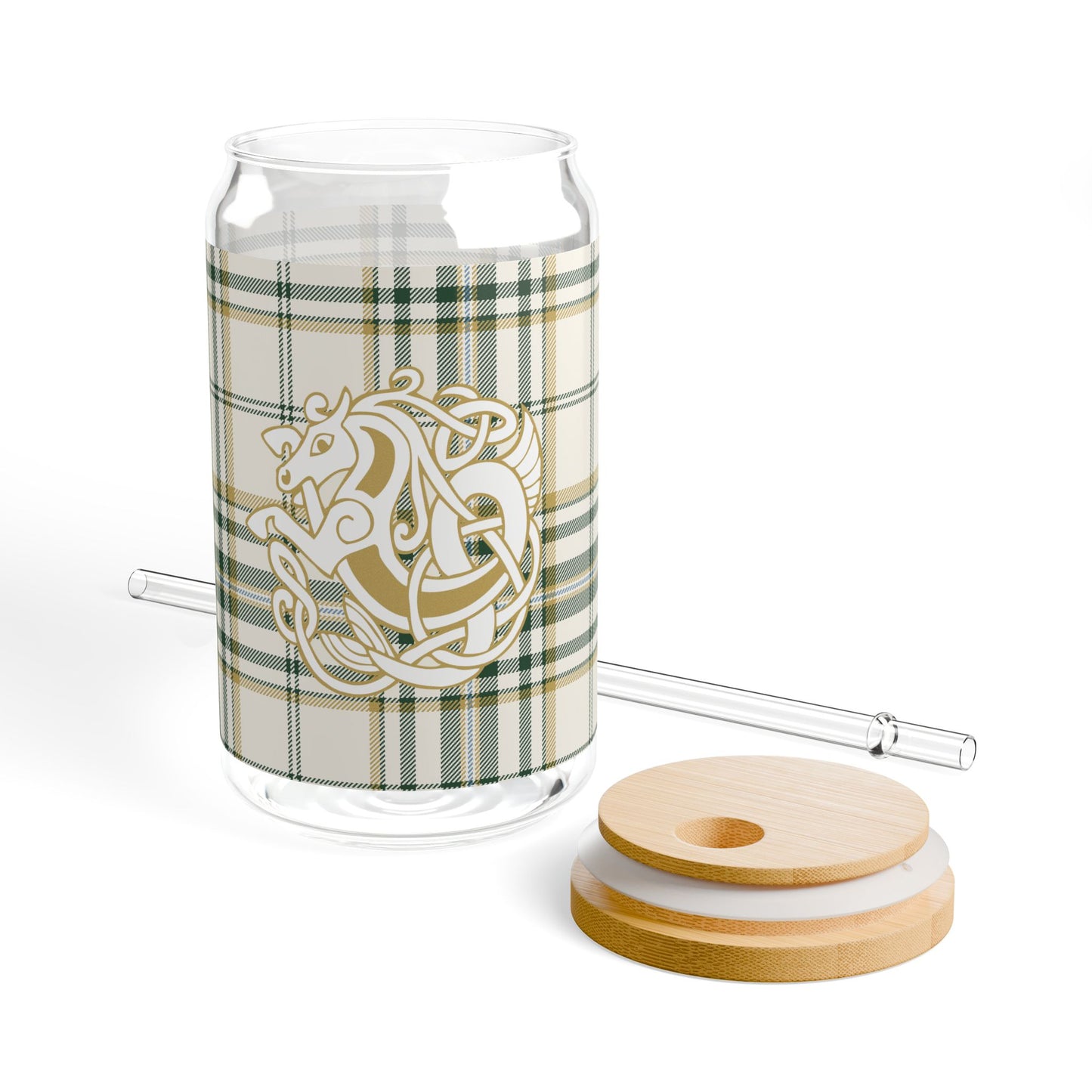 Kelpie Tartan Sipper Glass with Straw