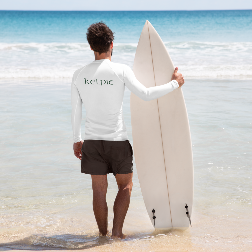 Throwback Kelpie White Men's Rash Guard