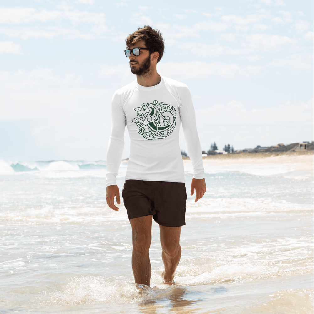 Throwback Kelpie White Men's Rash Guard