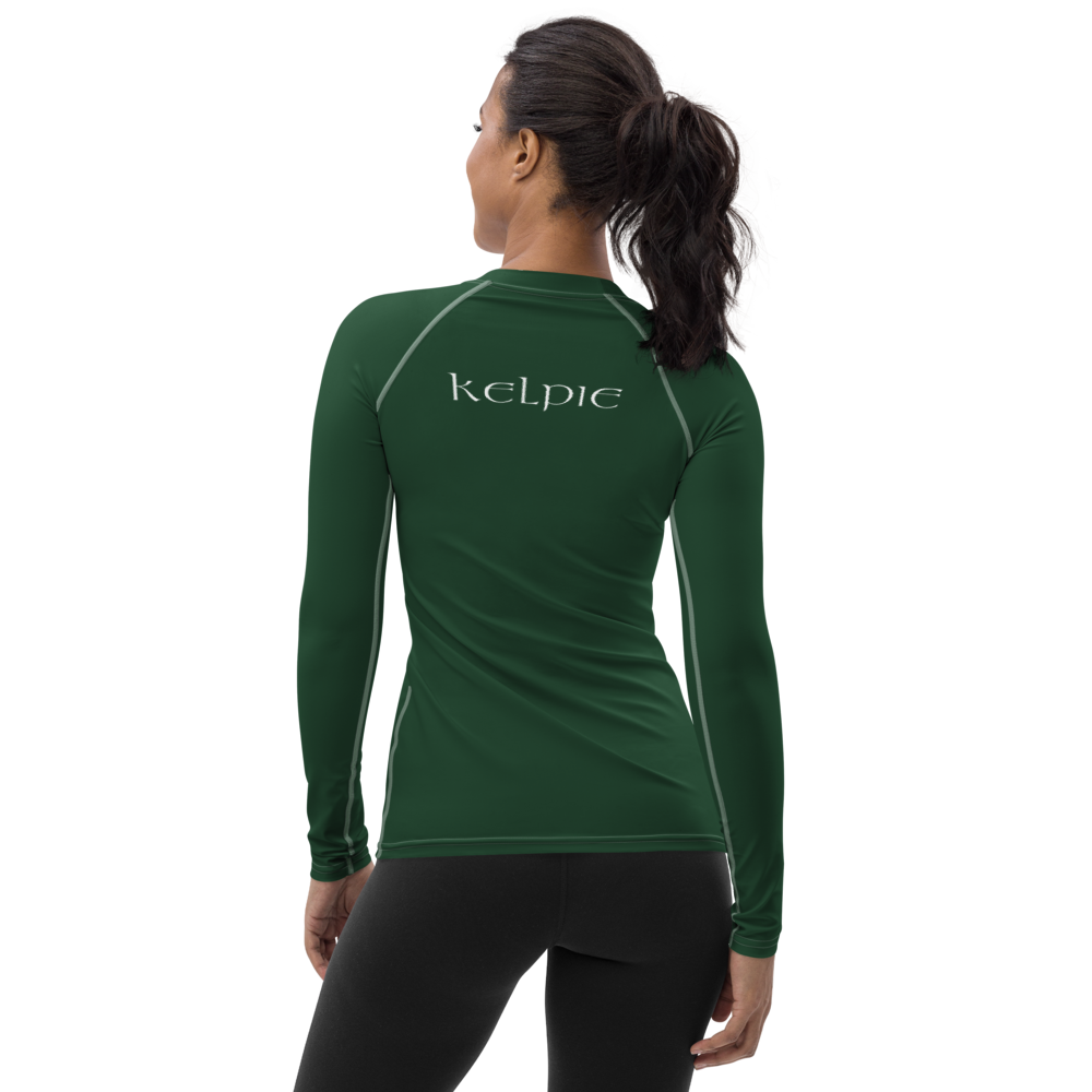 Throwback Kelpie Green Women's Rash Guard