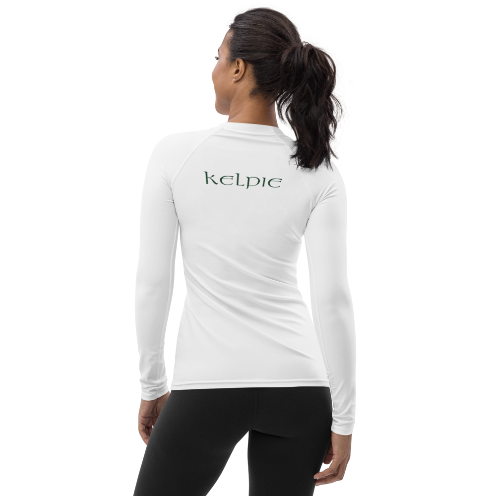 Throwback Kelpie White Women's Rash Guard