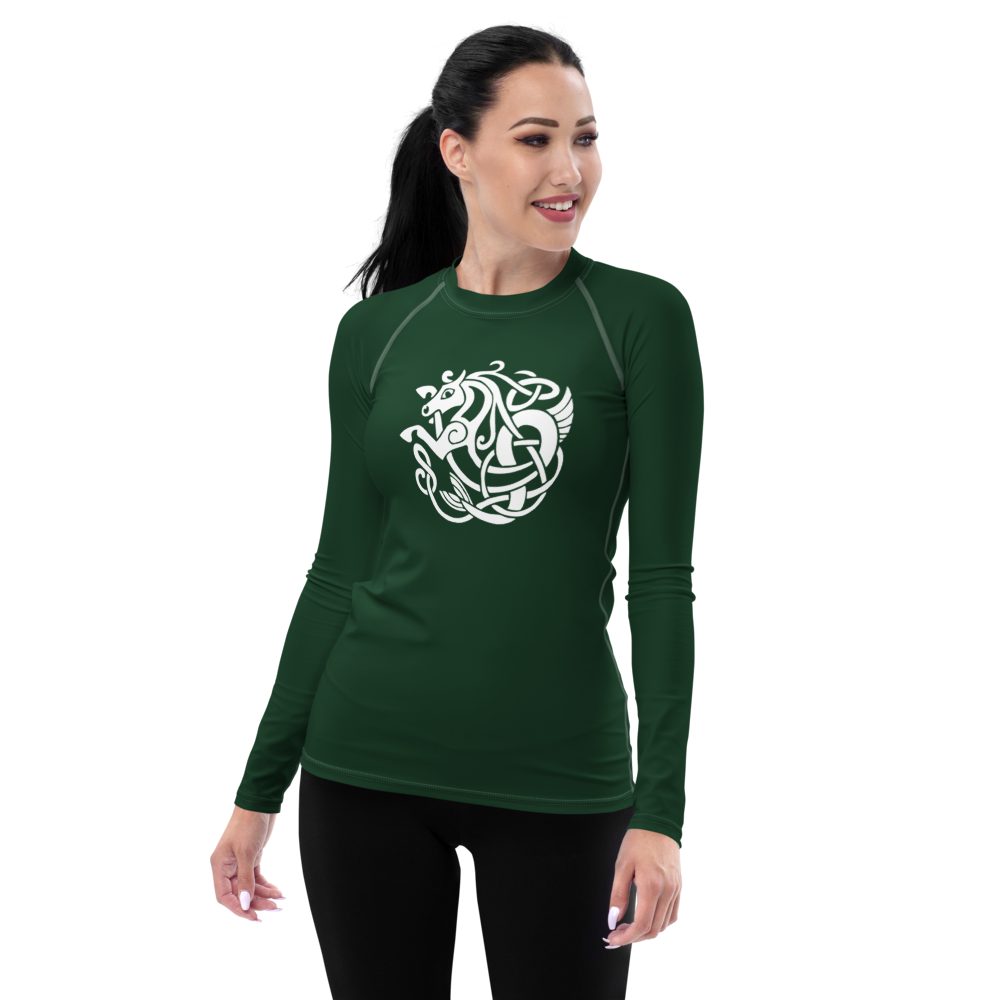 Throwback Kelpie Green Women's Rash Guard